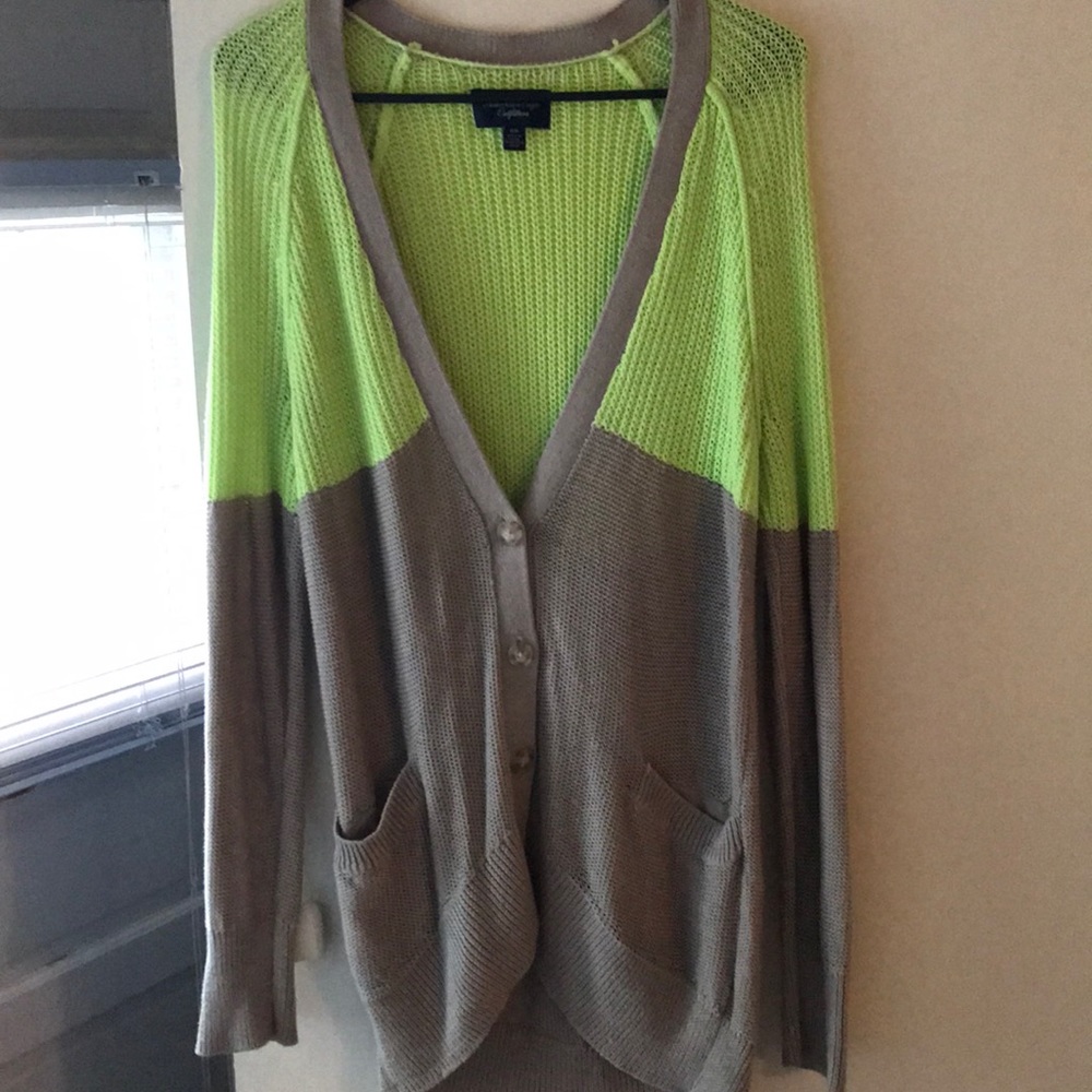 Neon/Tan Cardigan